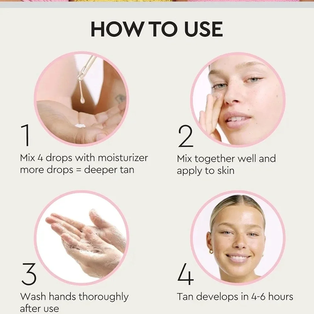 Tanologist Self Tan Drops‎ Dark 30ml Face and Body Customizable Streak-Free Glow